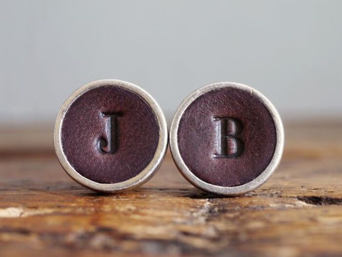 Personalized leather cufflinks - surprise gift for father's day