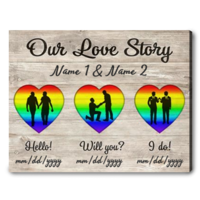 LGBT Pride Canvas for gay couple personalized gay pride gift 01