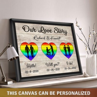 LGBT Pride Canvas for gay couple personalized gay pride gift 02