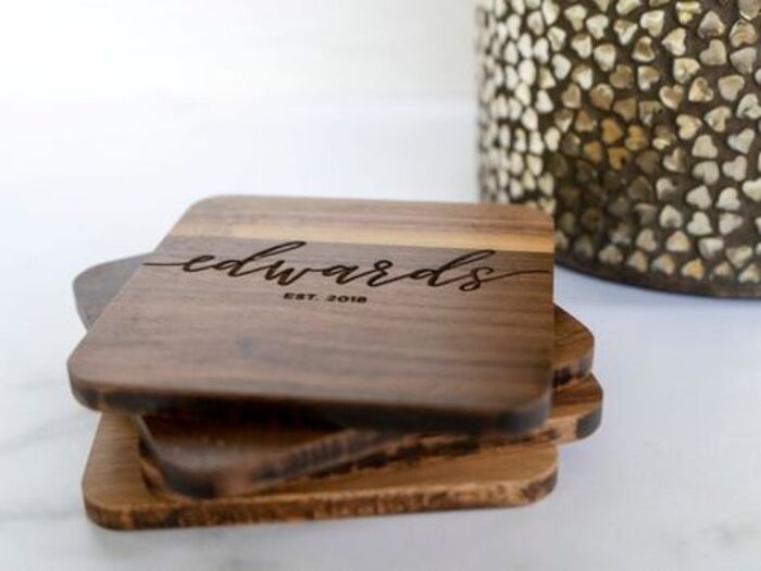 Wooden coasters for a practical present