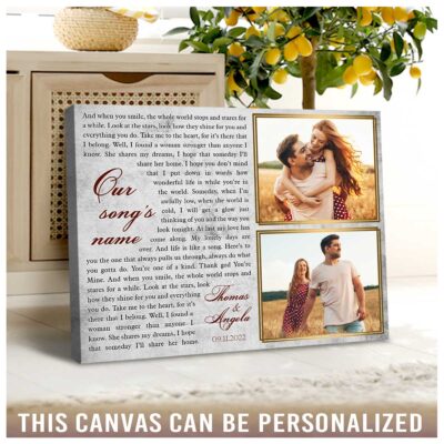 custom song lyrics Personalized text and upload photo canvas wall art 03