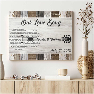 Unique Gift For Love Customized Lyrics Song Gift Music Wall Art