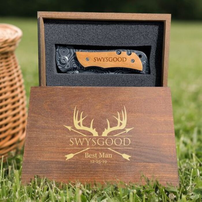 Engraved pocket knife for him