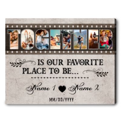 personalized wedding anniversary gift custom photo collage canvas print 01
