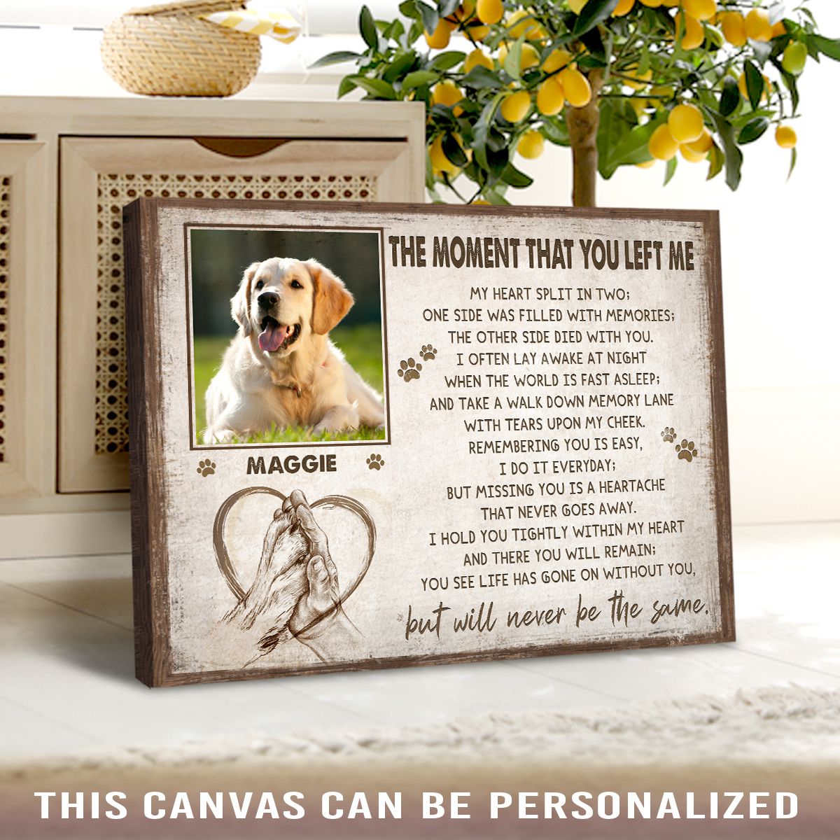 Pet Gift for Him Pet Loss Gifts Personalized Pet Memorial Frame