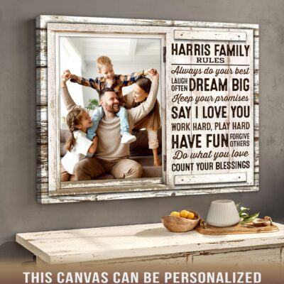 personalized family gift family rules wall art decor 03