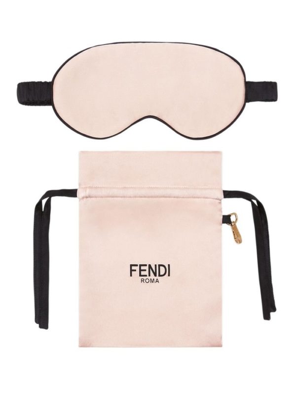 luxury engagement gifts - Fendi Reversible Silk-Satin Eye Mask and Pouch