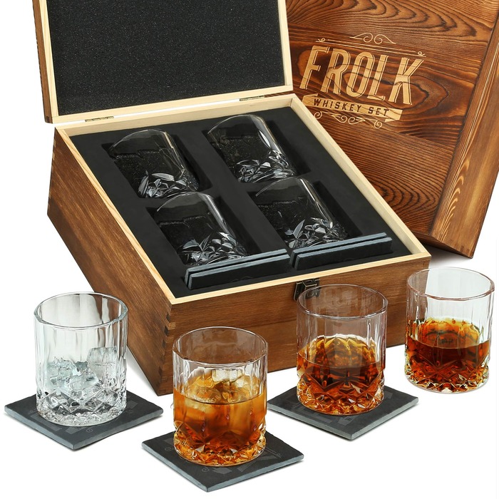 luxury engagement gift ideas - Old whiskey glasses