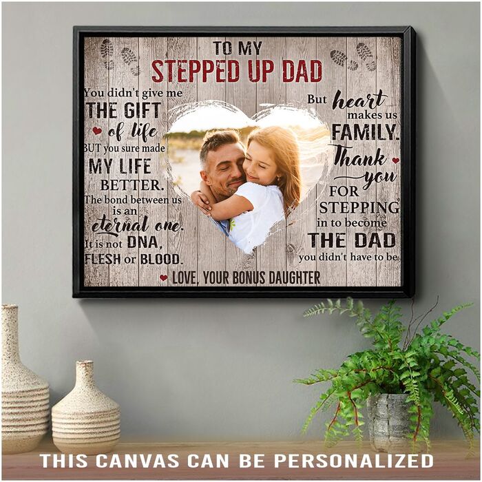 Ro my stepped up dad canvas - birthday gift for stepdad who has everything 