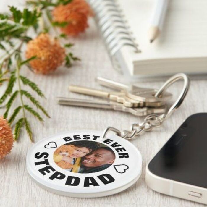 Stepdad keychain: personalized step dad gifts