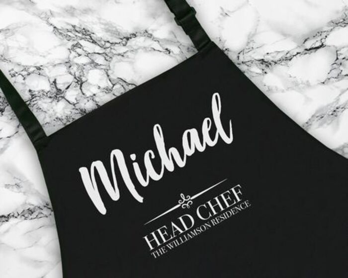 Head chef apron: personalized step dad gift ideas