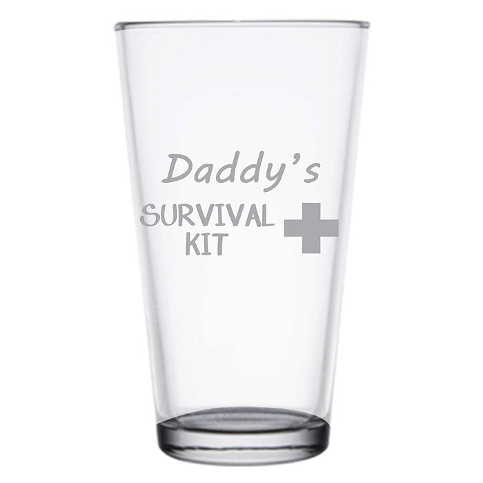 gifts for expecting dads - Daddy’s Survival Kit Pint Glass