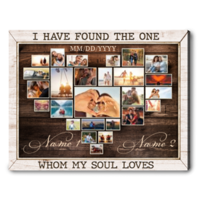 personalized couple photo collage canvas print valentine's
