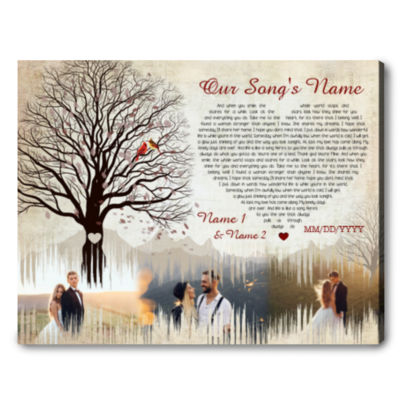 any song lyrics custom canvas personalized song lyrics wall art wedding anniversary gift for her 01