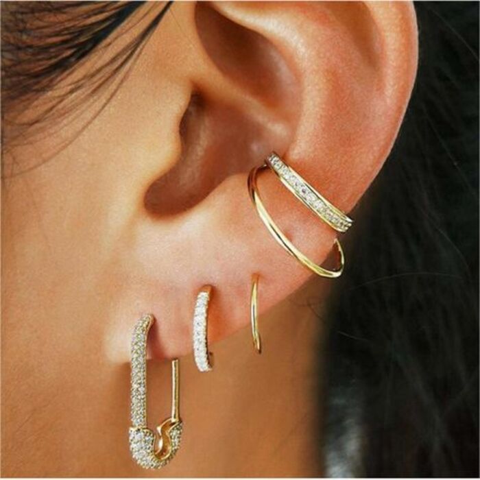 Safety pin earrings for lady friend