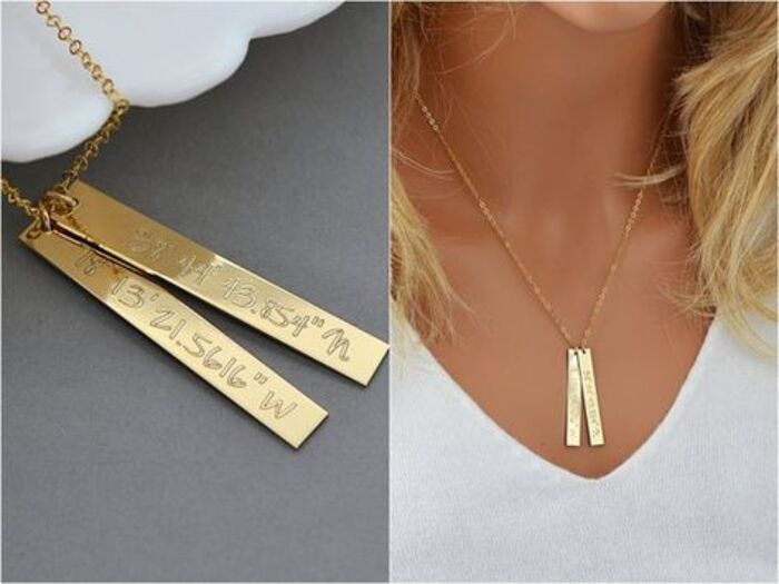 Personalized coordinates necklace for girls