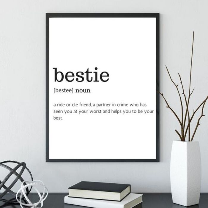 Bestie print: lovely gifts for friends women