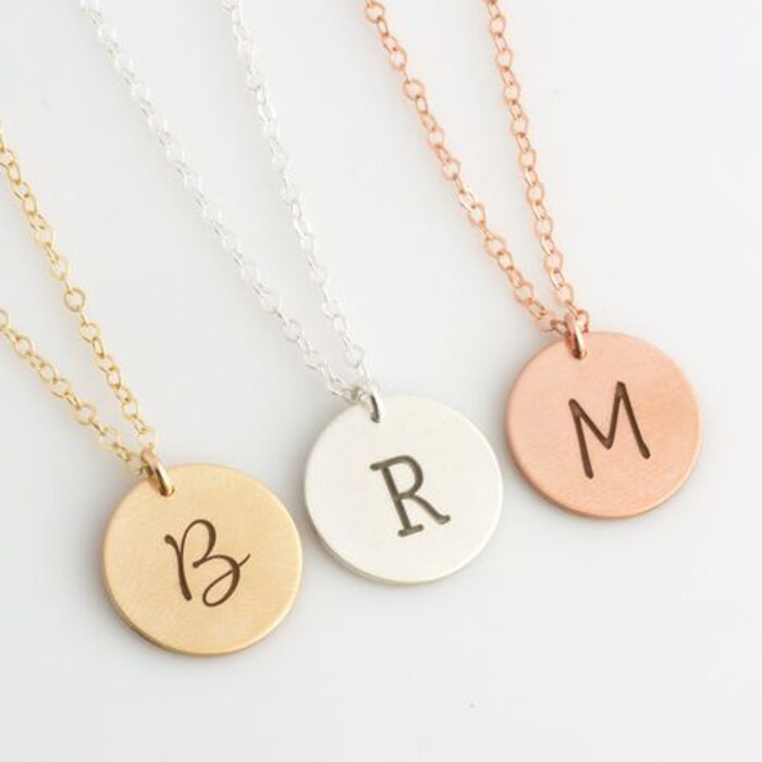 Monogram necklace: unique gifts for close female friend