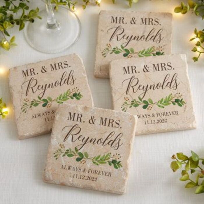 Stone coaster: engagement gift for son and daughter-in-law