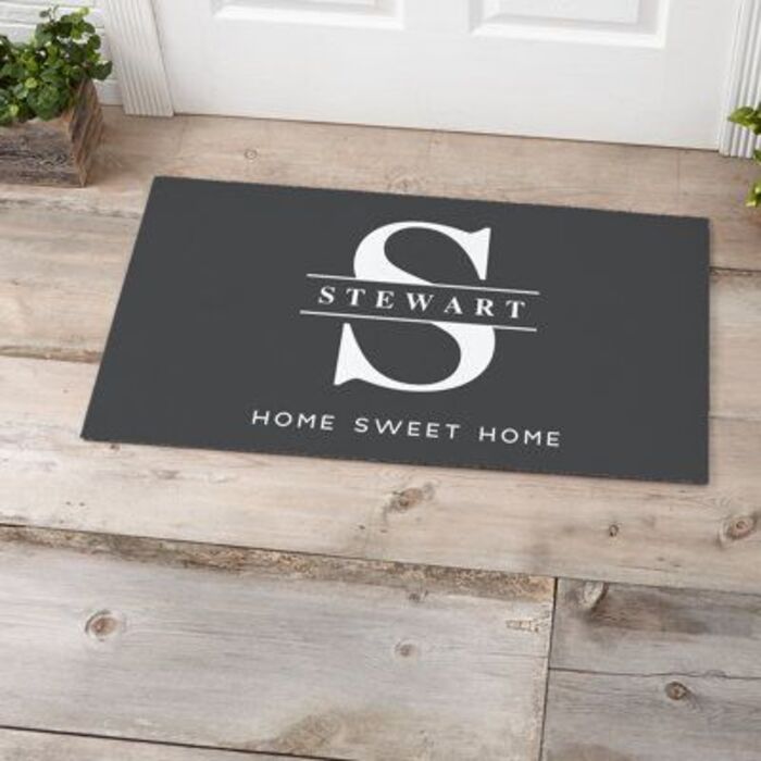 Custom house doormat for child's engagement gift