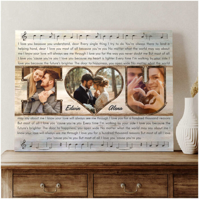 Song canvas: engagement gifts for daughter and son-in-law