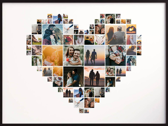 Heart-Shaped Photo Collage - Anniversary Gifts For Girlfriend