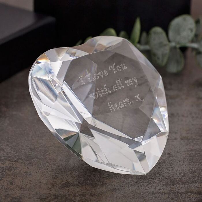 Crystal Heart Glass - Anniversary Gifts For Women