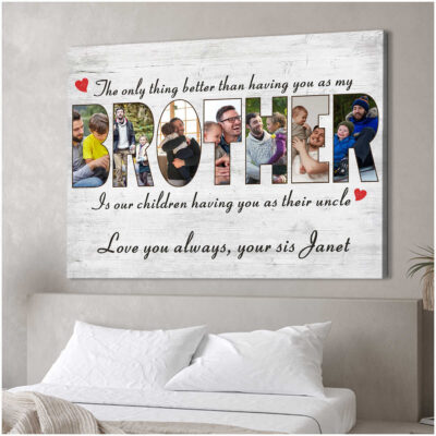 Personalized Gift For Brother Thoughtful Brother Gift For Christmas Canvas Print