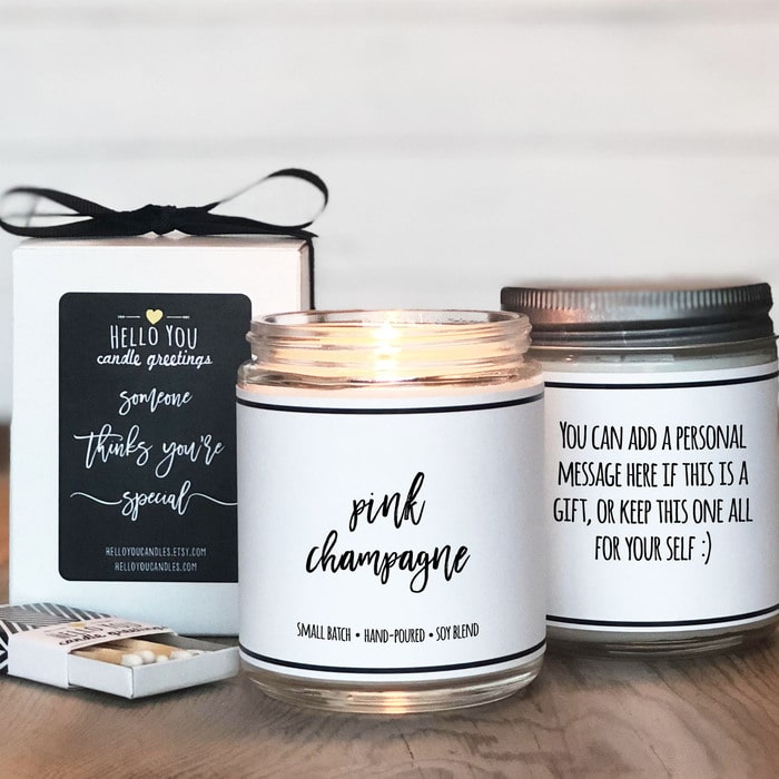 Champagne scented candles for engagement party hottest gift