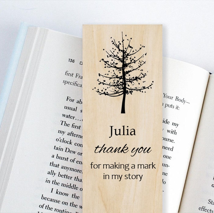 Personalized bookmark for engagement party hottest present