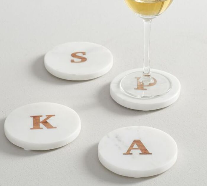 Personalized Marble Coaster For Engagement Hottest