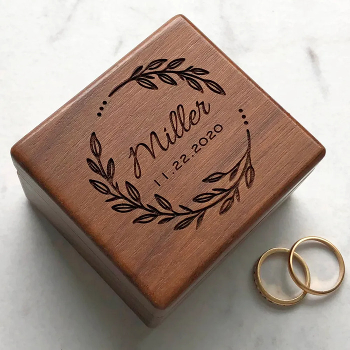 Last Minute Engagement Gifts - Custom-Made Wood Ring Boxes