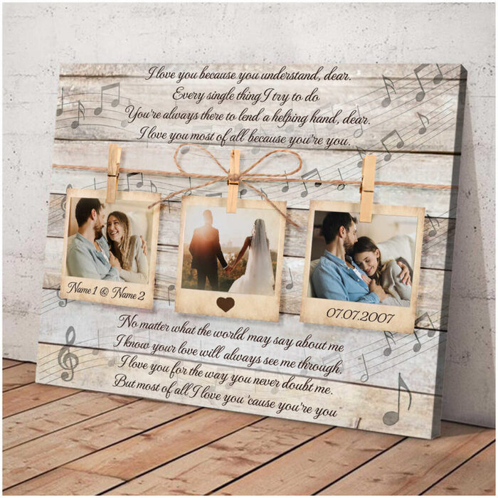 Last Minute Engagement Gifts - Personalized Lyrics Wall Art