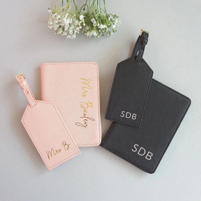 Engagement Party Gifts Last Minute - Passport Cover And Luggage Tag