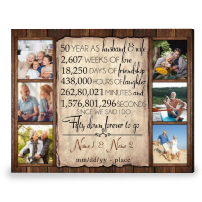 Personalized Gift For 50th Wedding Anniversary Best Gift For Couple Canvas Print