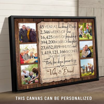 Personalized Gift For 45th Wedding Anniversary Best Gift For Couple Canvas Print
