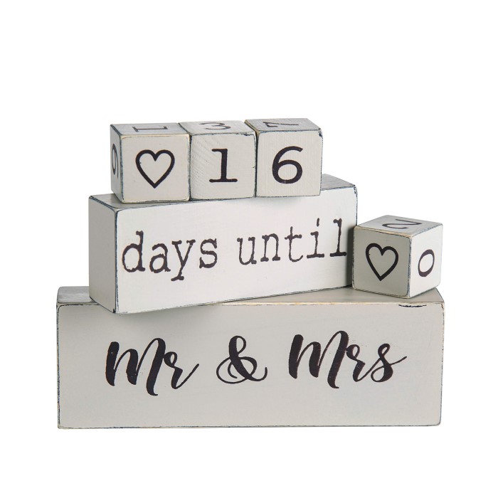 Engagement Party Gifts Last Minute - Wedding Countdown Blocks