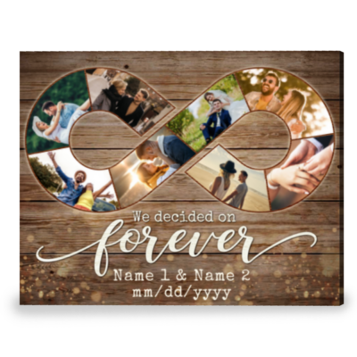 Meaningful Wedding Gift Infinity Symbol Personalized Photo Gift Canvas Print