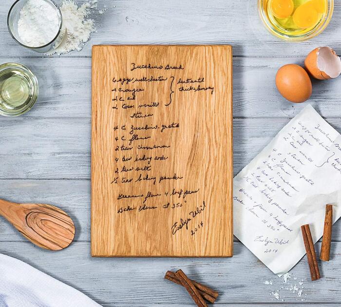 Recipe cutting board: unique gifts for grandparents at wedding