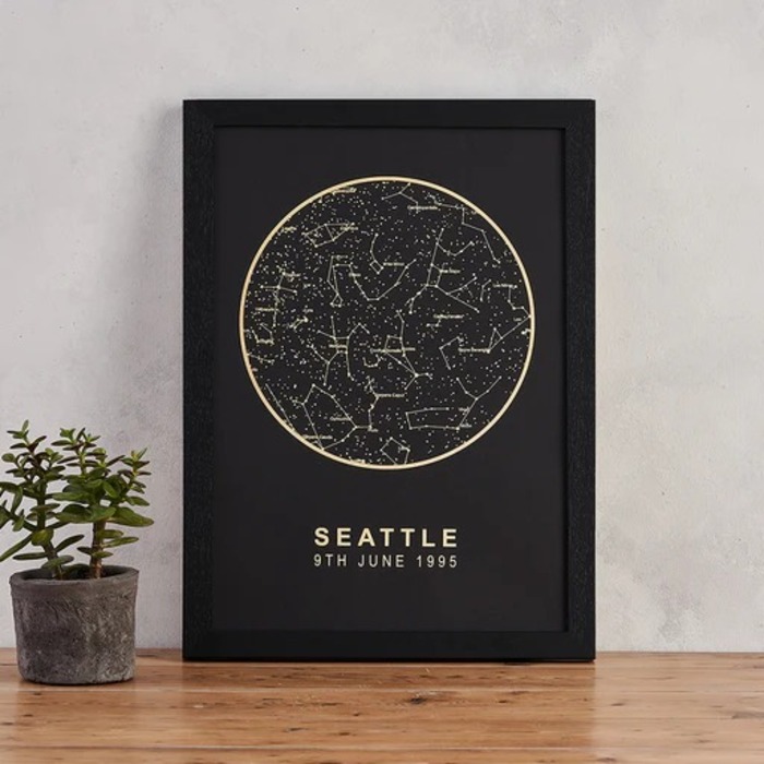 Personalized star map for grandparent's wedding present
