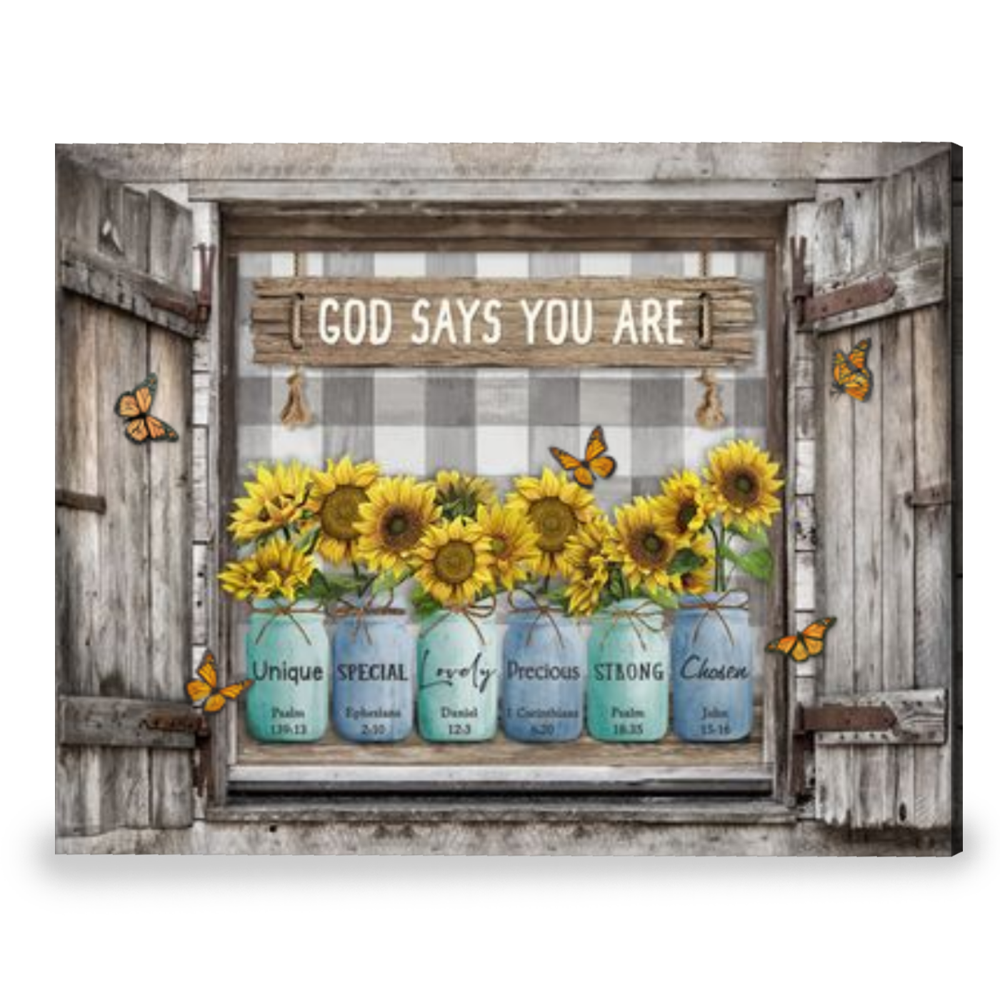 Inspirational Wall Decor Farmhouse Art Thoughtful Gift God Says You Are ...