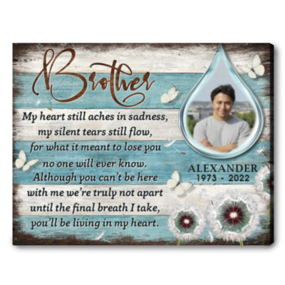 memorial gifts for loss of brother personalized print canvas