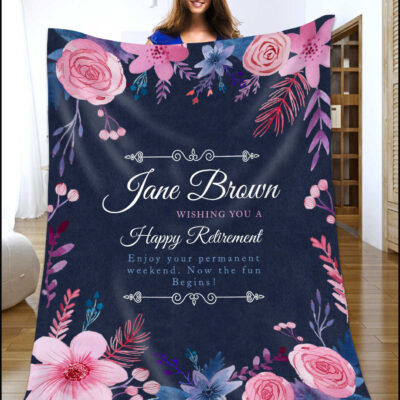Personalized Gifts For Her Retirement Blanket Gift For Retirement Coworker