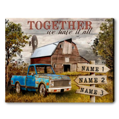 personalized farm truck wall art family gift ideas for new house 01