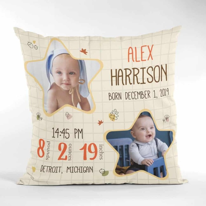 Best Gifts For New Dad - Baby Birth Stats Pillow