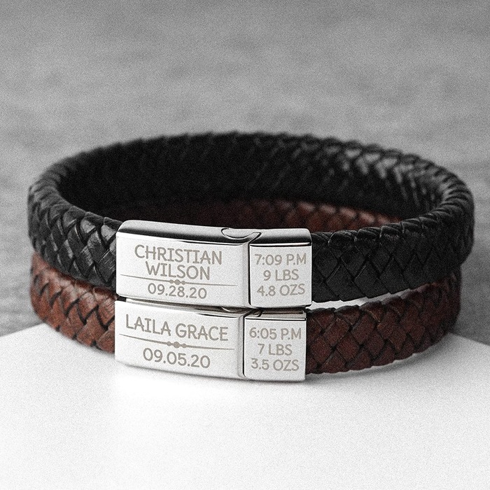 Gift ideas for new fathers - Engraved Bracelet