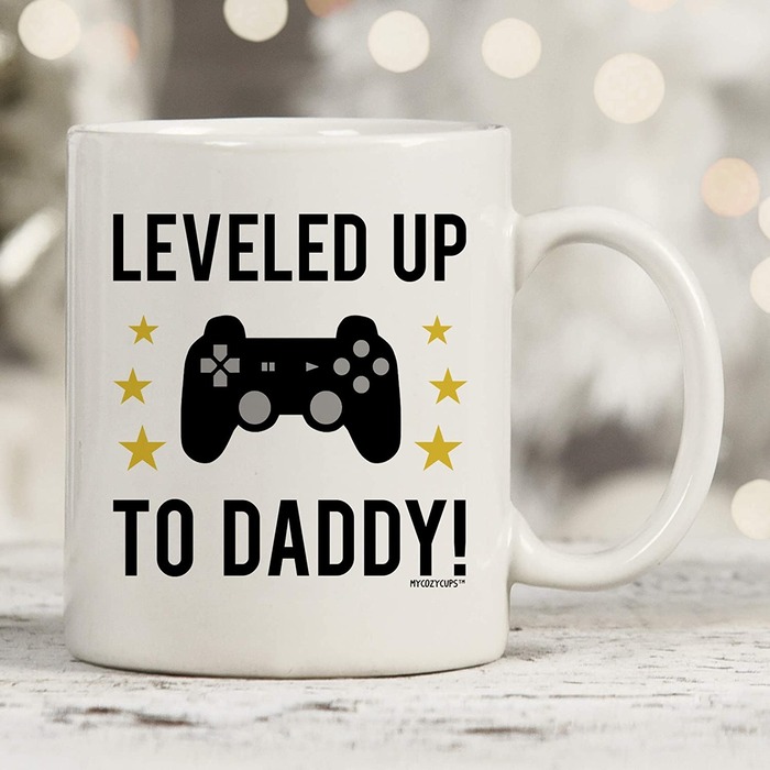 Best Gifts For New Dad - Leveled Up To Daddy Mug