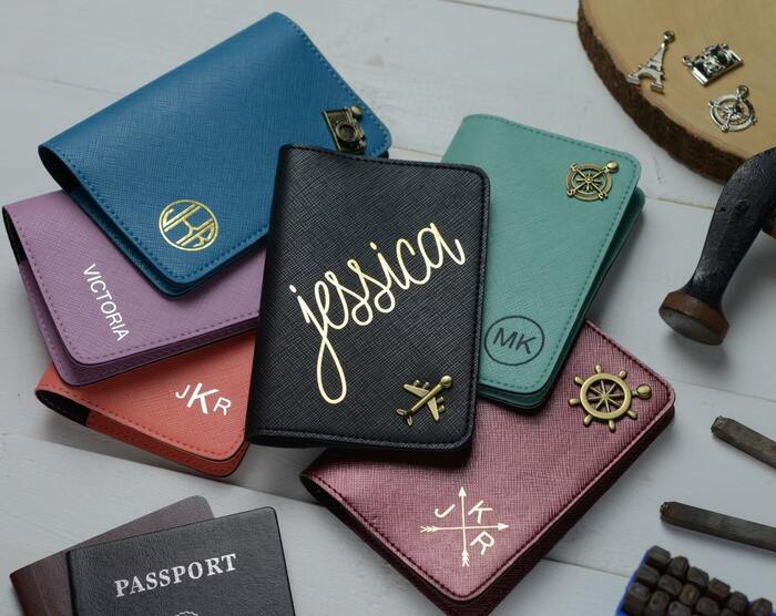 Stylish passport wallet for bride-to-be