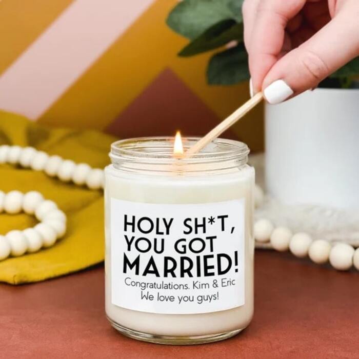 Wedding candles: funny gifts for bride to be ideas