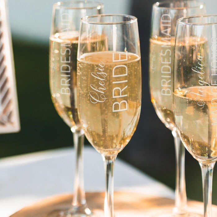 Champagne flutes: cool customized bachelorette gifts